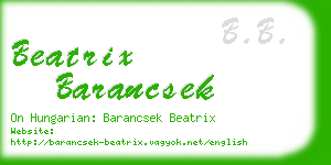 beatrix barancsek business card